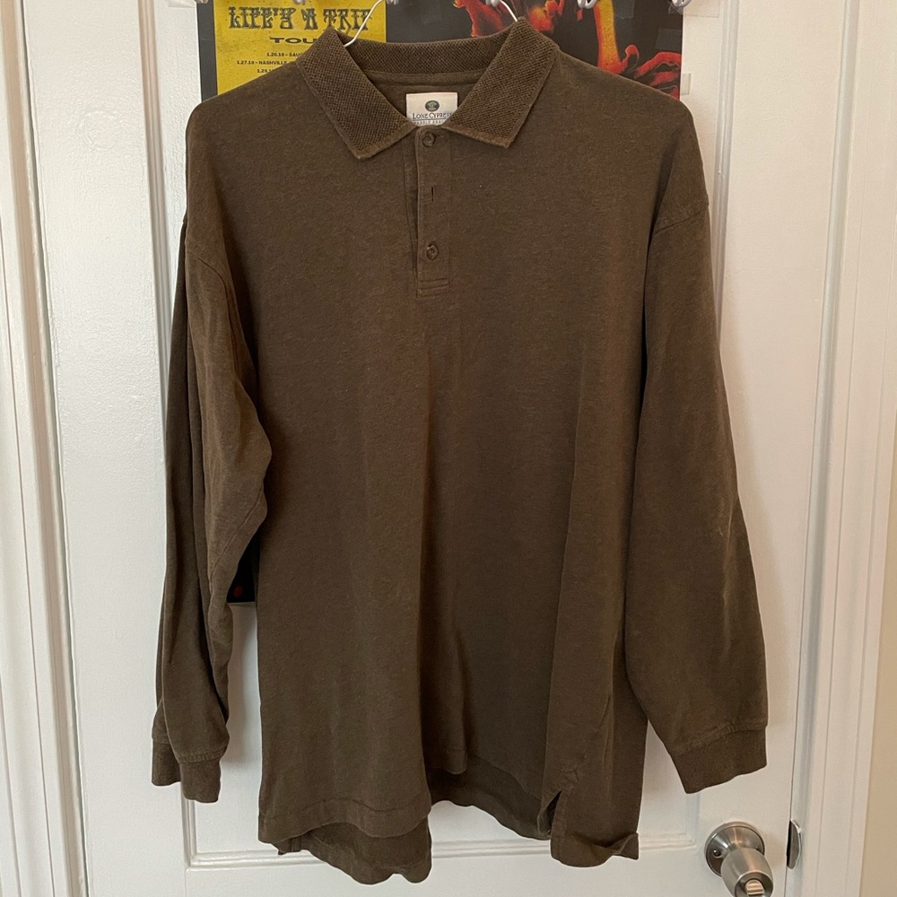 Long sleeve brown polo